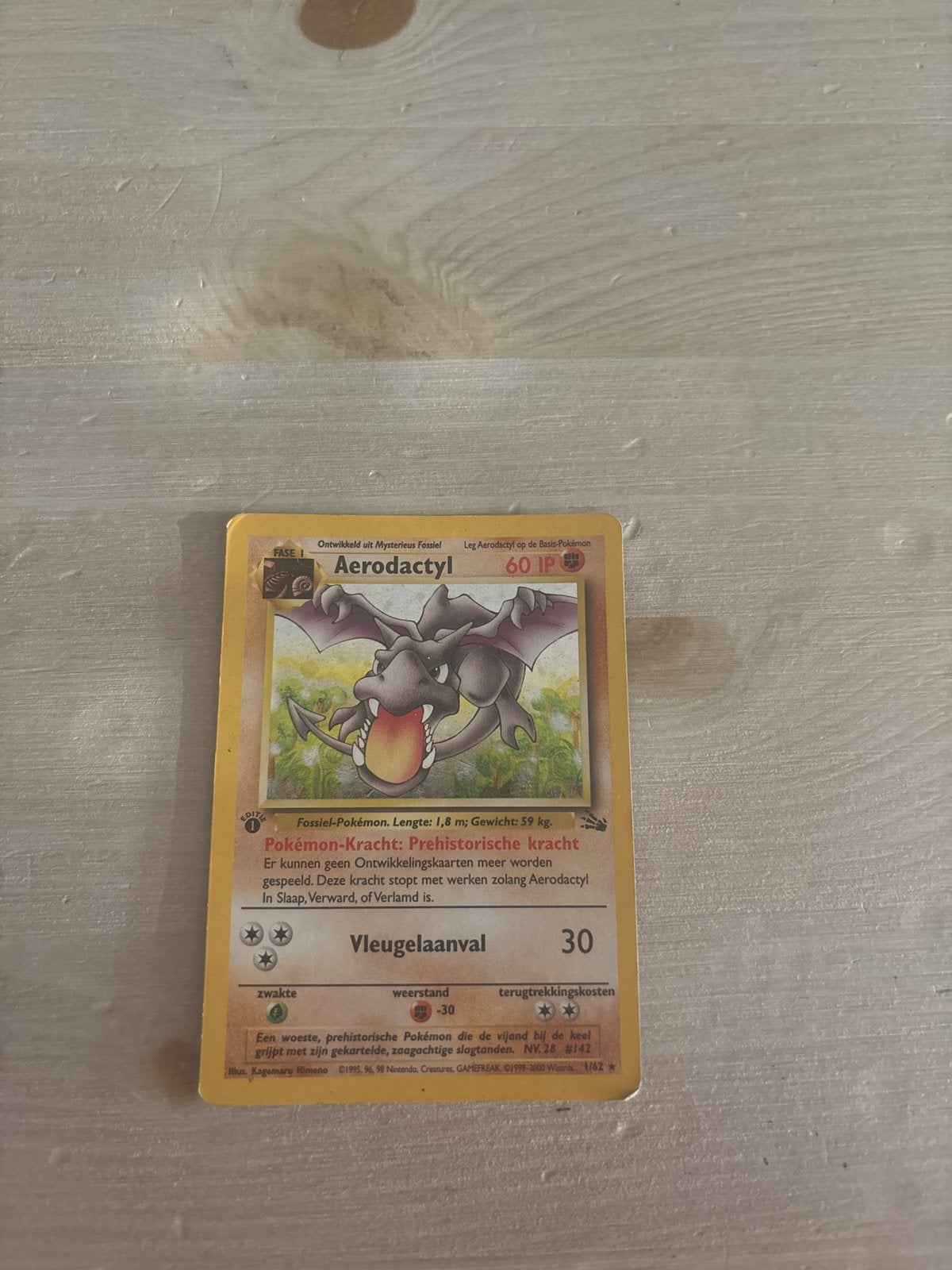 Pokémon Kaart Aerodactyl (Fossil Set), Ophalen of Verzenden, Gebruikt, Losse kaart