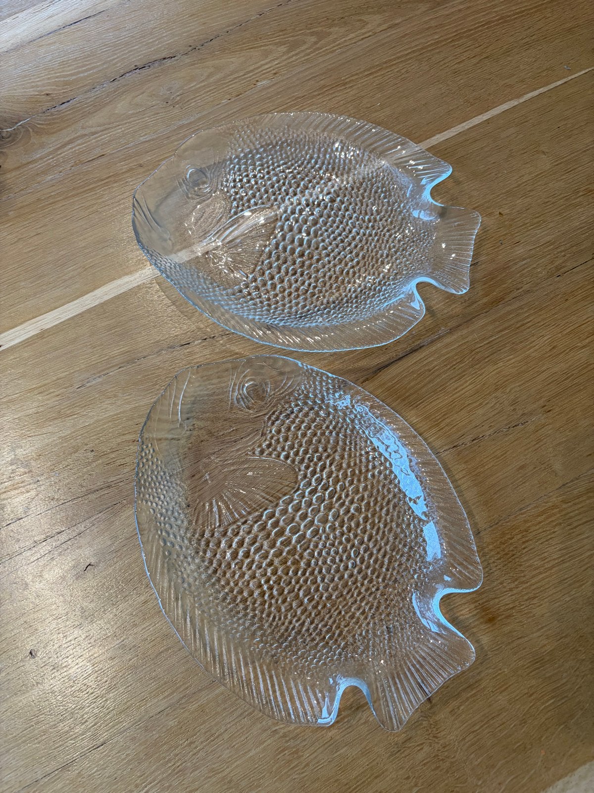 Glazen visschalen - Set van 2, Ophalen, Vintage, Glas, Schaal of Schalen