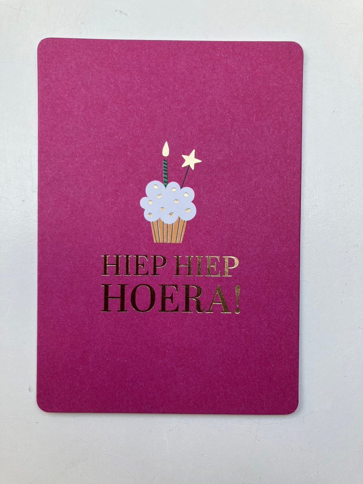 Kadokaartje hiep hiep hoera a7 formaat, Ophalen of Verzenden, Nieuw, Versiering