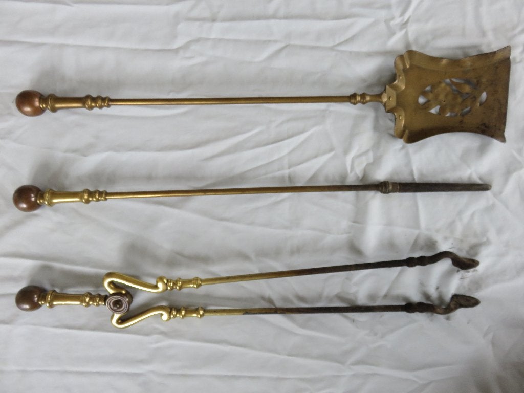 Antiek haardstel in koper en ijzer – ca. 1900, Antiek en Kunst, Ophalen of Verzenden
