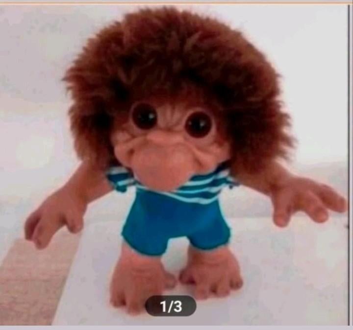 VINTAGE 1966 DAM MONKEY Thomas Dam Troll Doll - DENEMARKEN, Ophalen