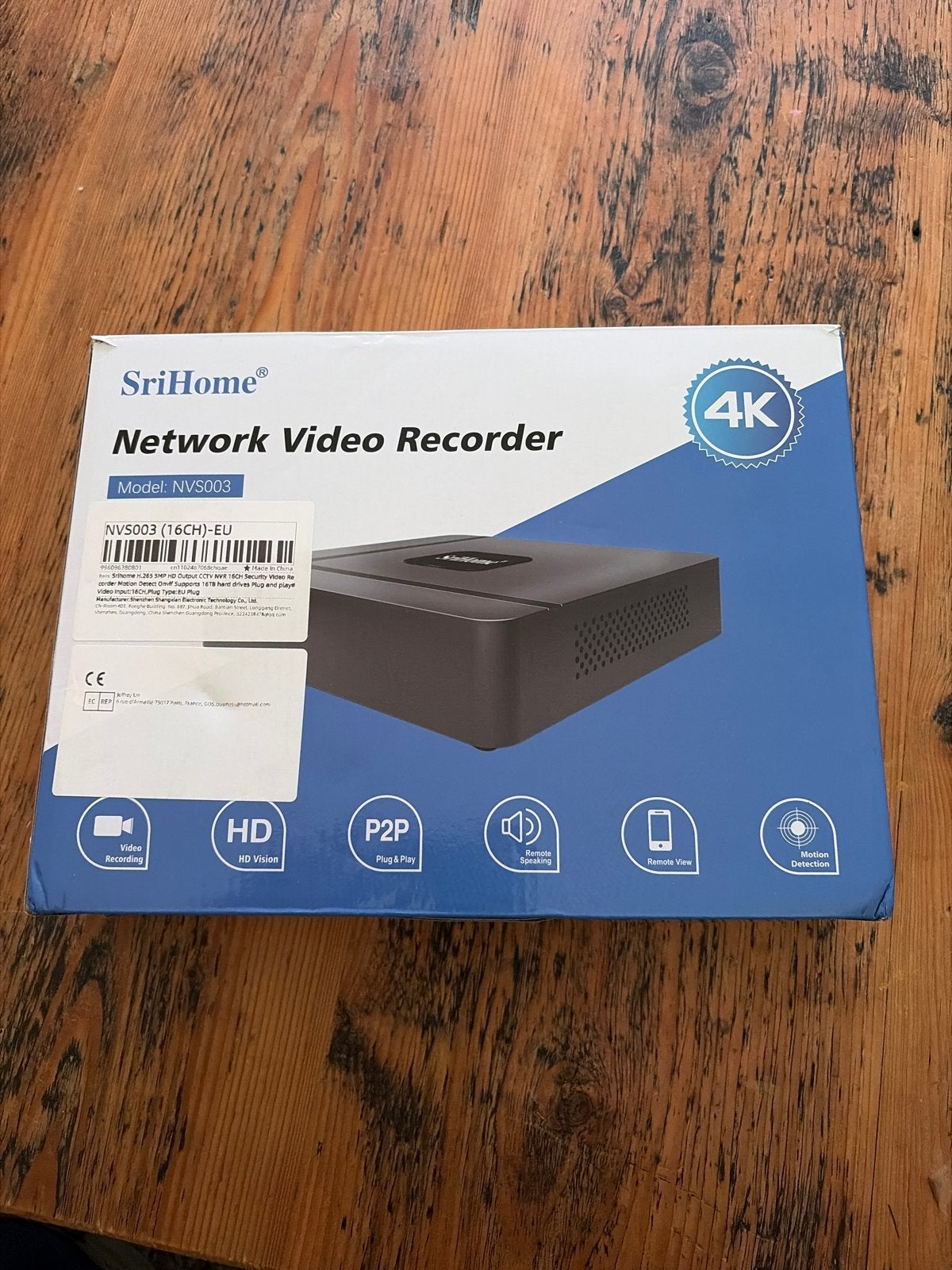 SriHome Network Video Recorder NVS003 4K, Ophalen of Verzenden, Zo goed als nieuw, Buitencamera