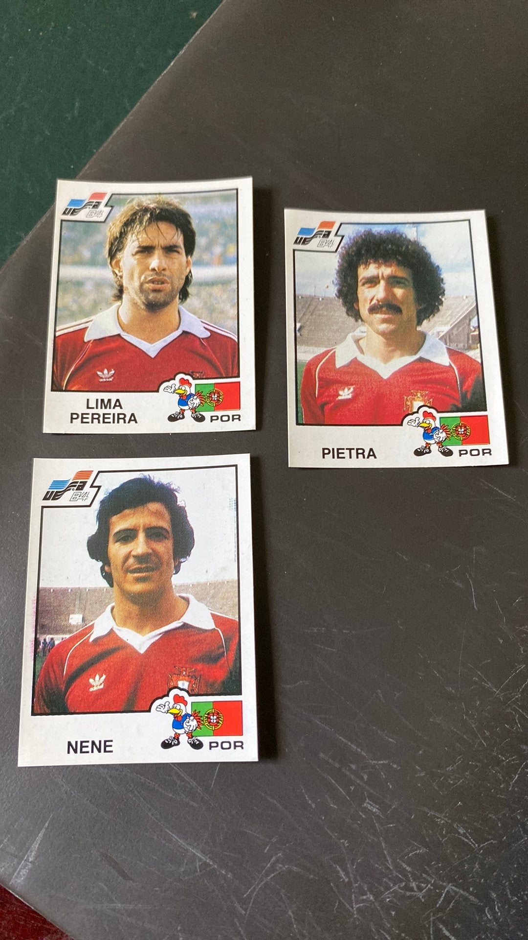 3 x panini euro 84 stickers van Portugal, Ophalen of Verzenden, Zo goed als nieuw, Buitenlandse clubs, Poster, Plaatje of Sticker