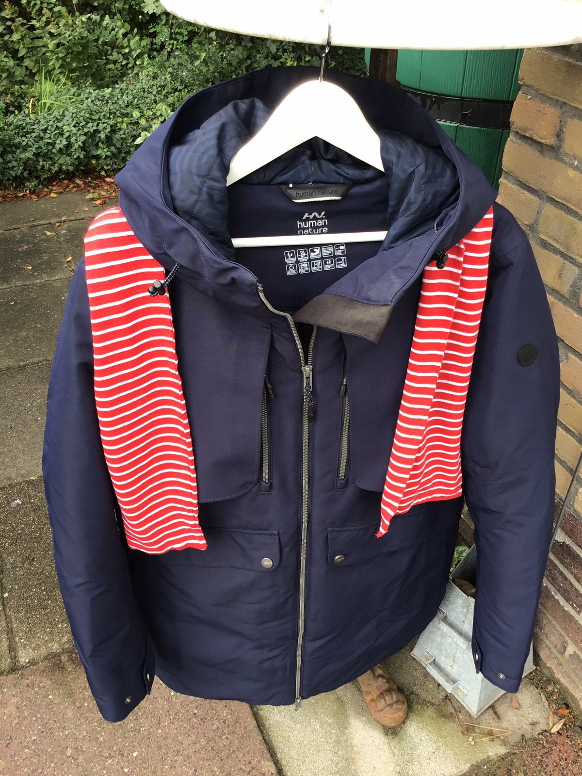 HUMAN NATURE!Sportieve Parka XL& Sjaal. Navy Blue.Nieuwstaat, Ophalen of Verzenden, Zo goed als nieuw, Maat 46/48 (XL) of groter