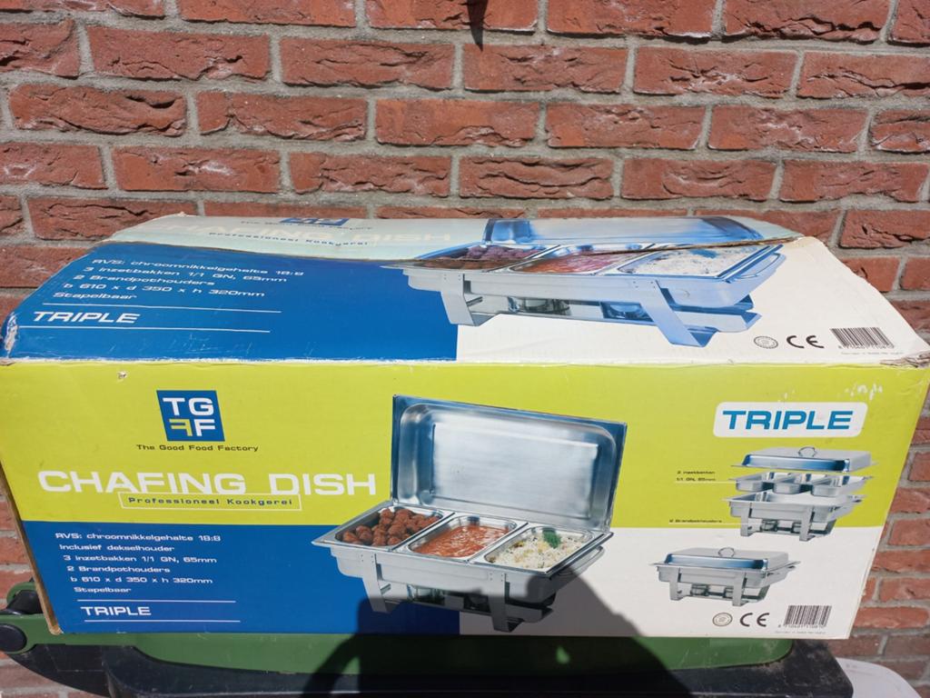 In bijna nieuwstaat chafing dish, Ophalen of Verzenden, Zo goed als nieuw
