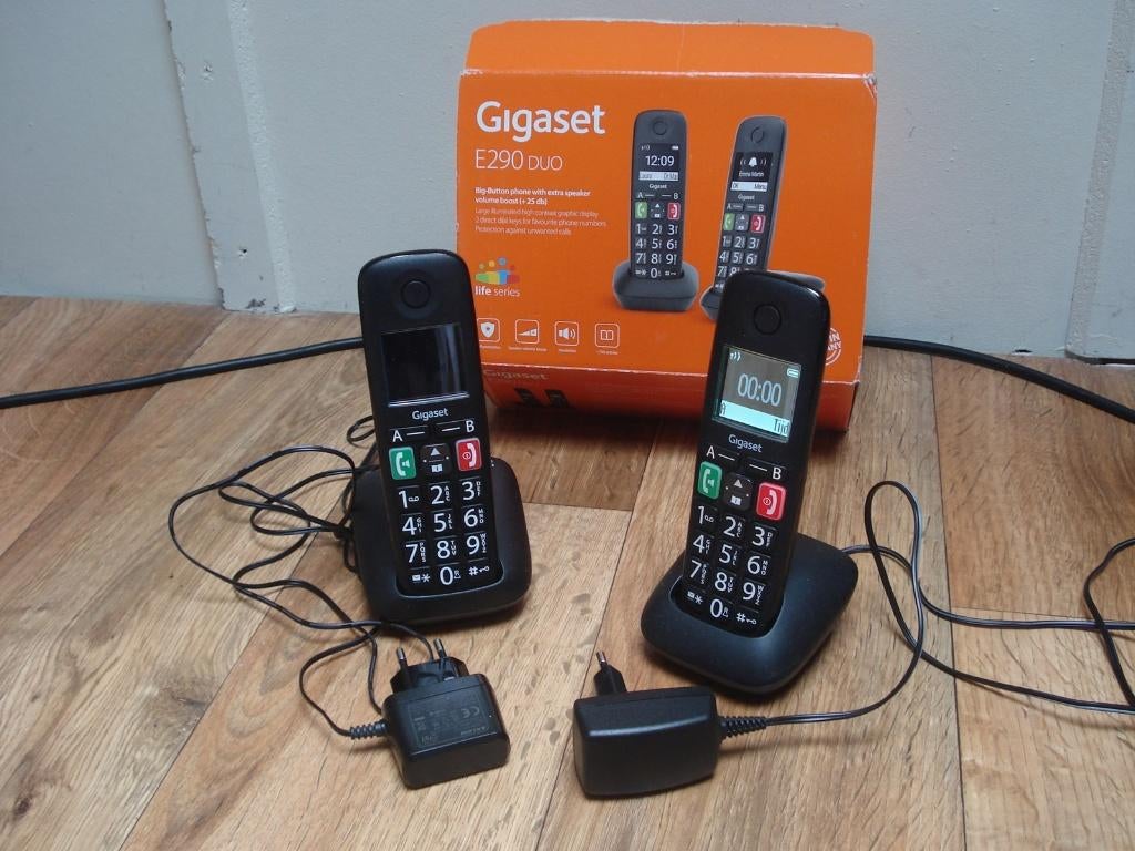 Gigaset E290 DUO Telefoon, Ophalen of Verzenden, Zo goed als nieuw, 2 handsets, Stralingsarm
