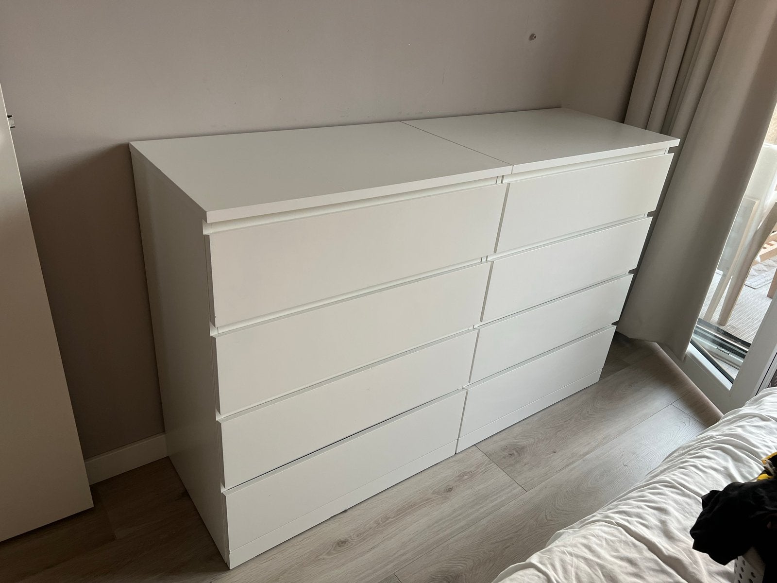 2x MALM Ikea 80x100cm, Gebruikt, 5 laden of meer, 150 tot 200 cm, Ophalen of Verzenden