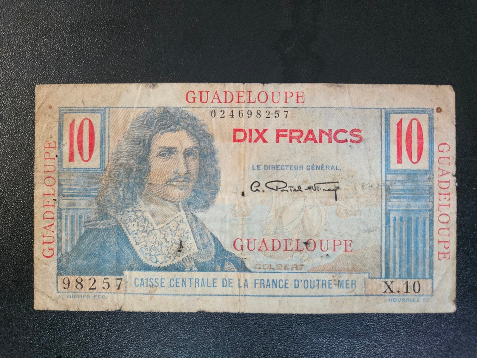 Guadeloupe pick 32 1947-49, Ophalen of Verzenden, Midden-Amerika, Los biljet