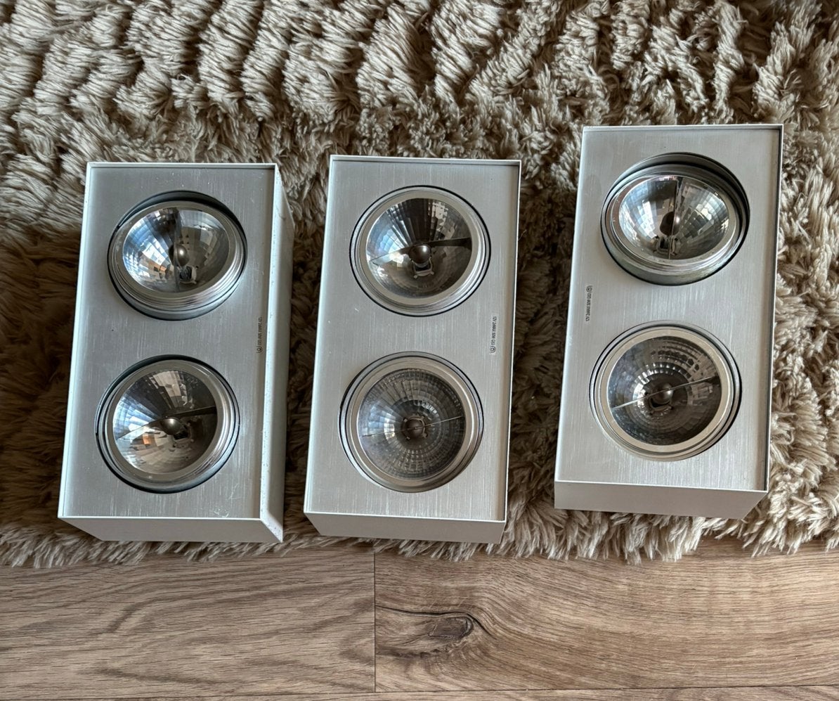 3 stuks Philips Lirio bloq hallogeen lampen, Ophalen, Halogeen, Gebruikt, Metaal of Aluminium