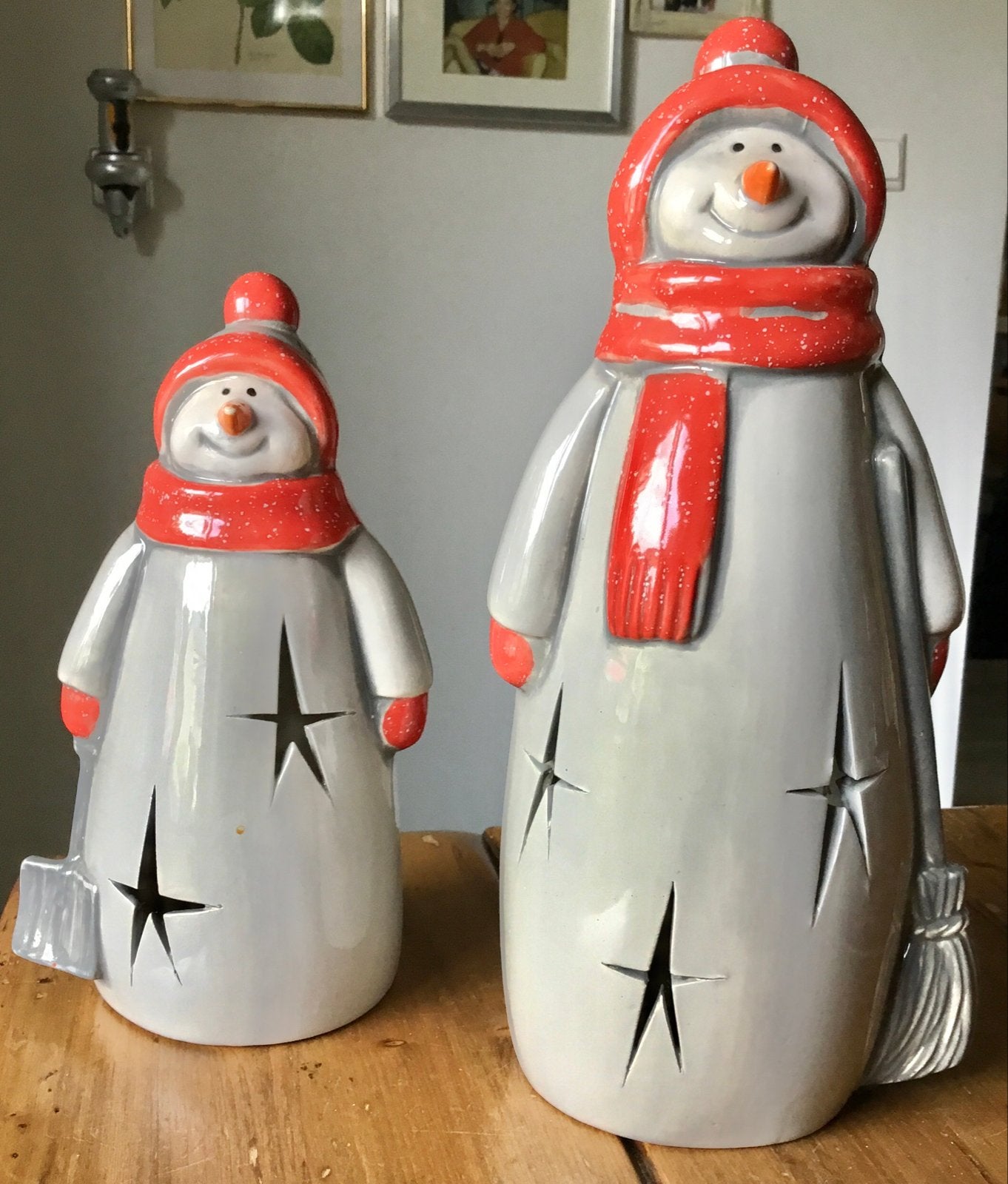 2 UNIEKE WINTER / KERST SNEEUWPOP FIGUREN, Ophalen of Verzenden, Zo goed als nieuw