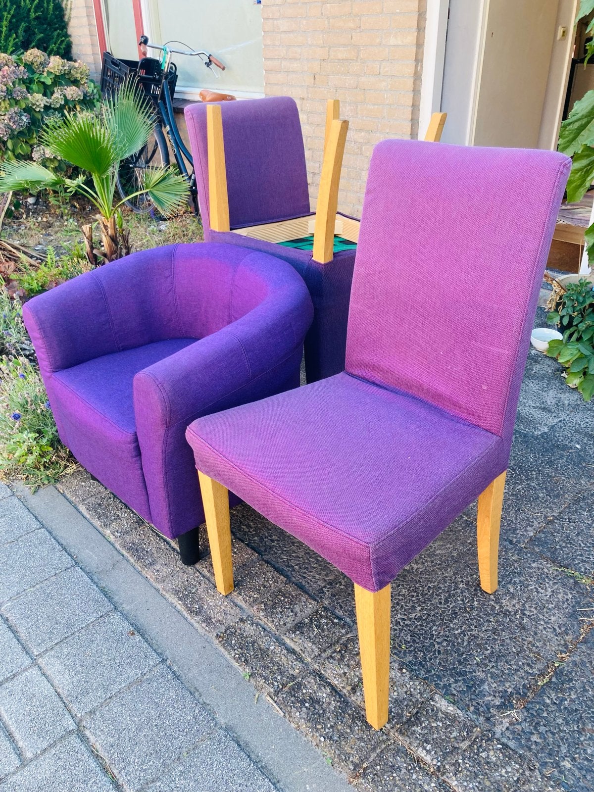 GERESERVEERD Ikea Hendriksdal stoelen aubergine, Huis en Inrichting, Stoelen, Ophalen, Gebruikt, Overige kleuren, Vijf, Zes of meer stoelen