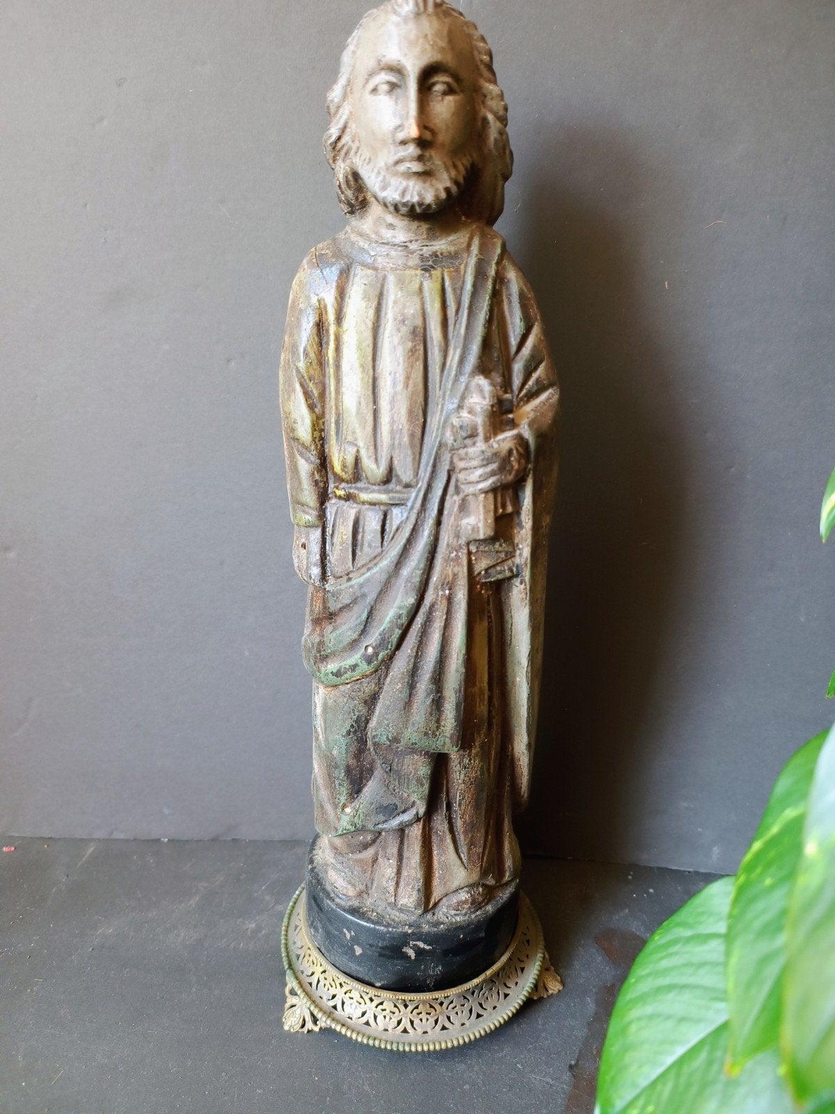 Oud houten beeld  van de heilige Petrus,, Antiek en Kunst, Antiek | Religie, Ophalen of Verzenden