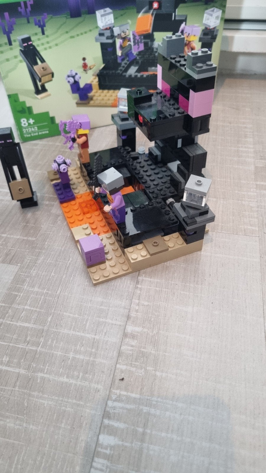 LEGO Minecraft 21242 De Eindarena - Zo goed als nieuw, Inclusief instructies, Minecraft, Lego, Ophalen of Verzenden