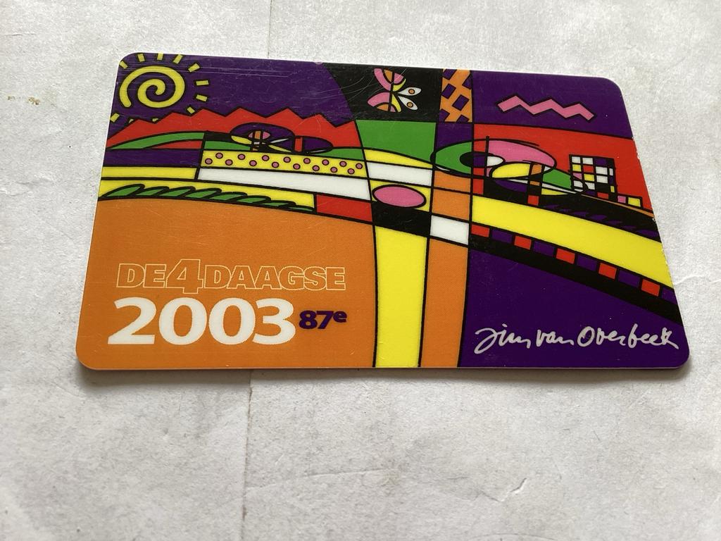 De 4Daagse 2003 87e editie deelnemerskaart Nijmegen, Ophalen of Verzenden