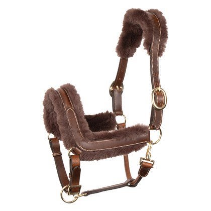 Harry’s horse halster furry leer nieuw pony cob of full, Bruin, Nieuw, Ophalen of Verzenden, Pony