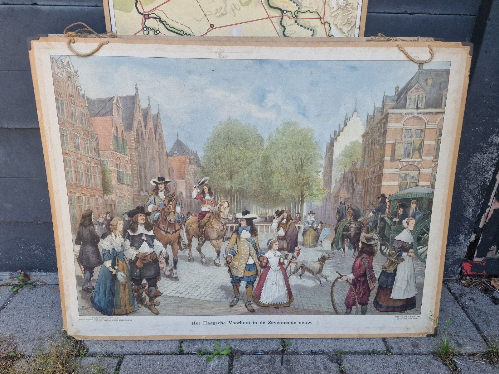 Schoolplaat: Haagsche Voorhout, Antiek en Kunst, Ophalen of Verzenden, Stad- en Dorpsgezichten