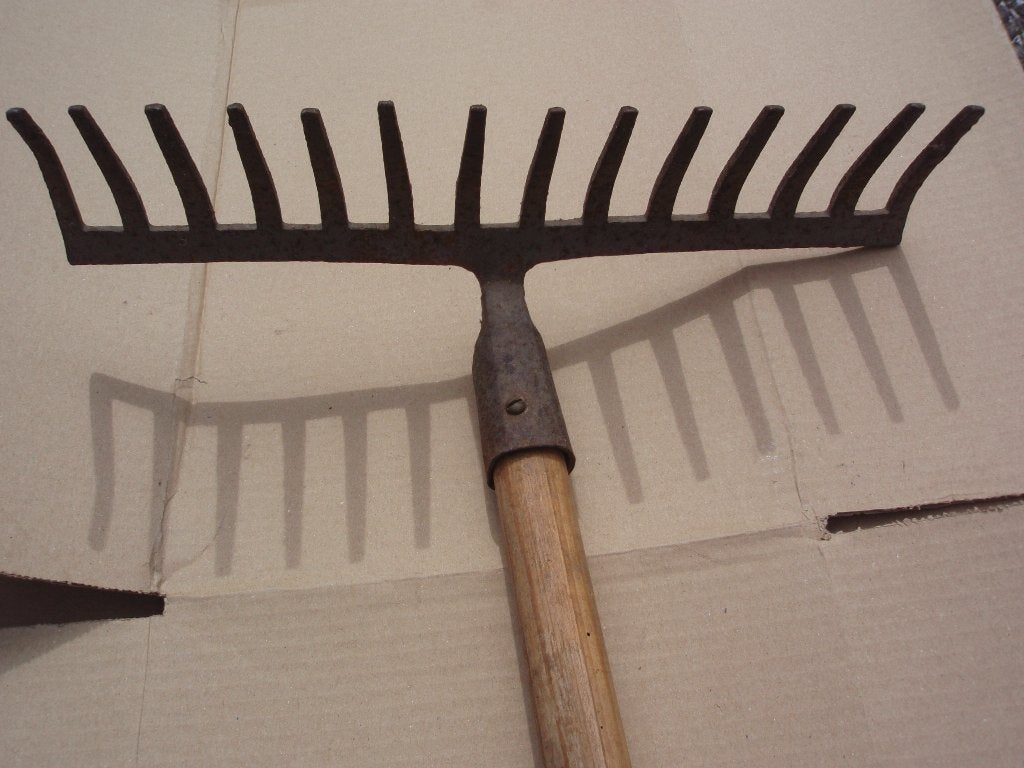 Tuin Hark met lange houten steel-greep, Tuin en Terras, Hand-tuingereedschap, Ophalen, Zo goed als nieuw, Hark