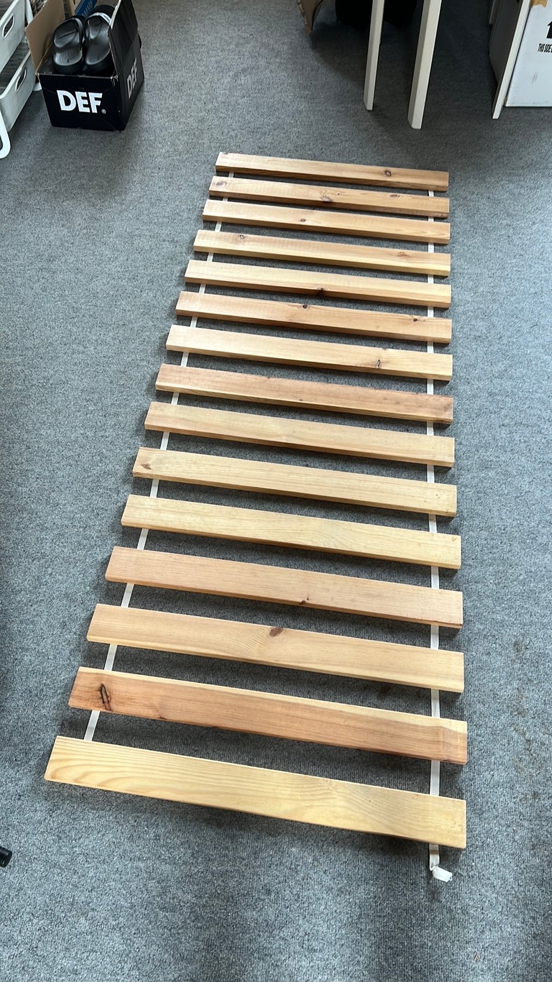 Hardhouten Oprolbare Lattenbodem, Huis en Inrichting, Ophalen, Zo goed als nieuw, Eenpersoons, 70 cm of minder