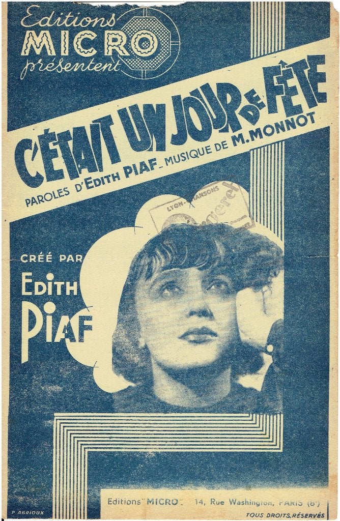 C'était un jour de fête - Edith Piaf bladmuziek, Gebruikt, Zang, Ophalen of Verzenden, Artiest of Componist