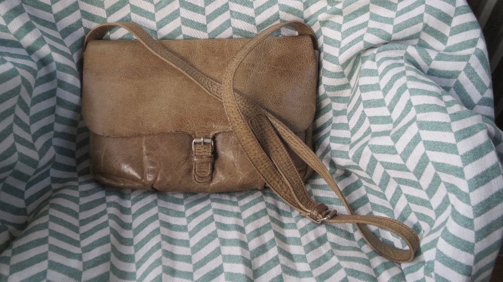 Keecie, leren tas, Flora en Fauna, moss used look, Sieraden, Tassen en Uiterlijk, Tassen | Damestassen, Verzenden, Gebruikt, Bruin