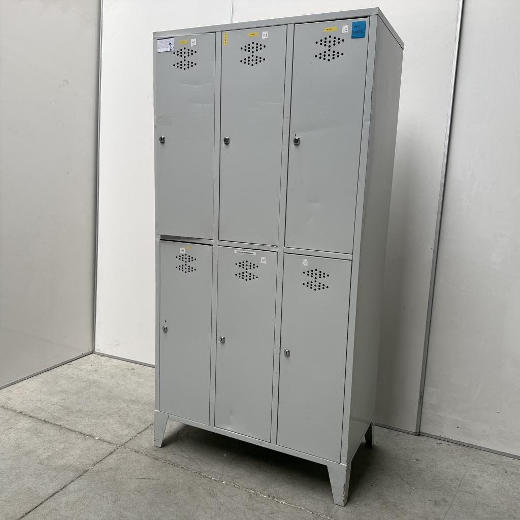 6-deurs lockerkast - 180x90x50 cm (met schade), Niet ingevuld, Gebruikt, Niet ingevuld, Niet ingevuld