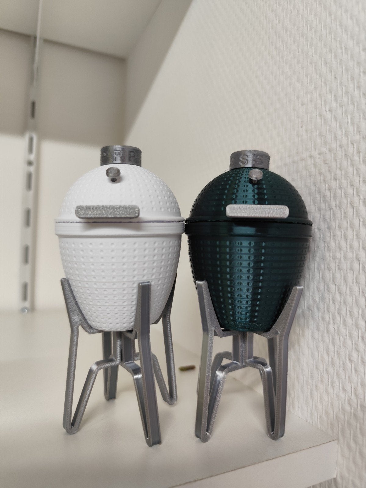 BBQ peper- en zoutstel - wit en groen met zilver, Overige typen, Ophalen of Verzenden, Nieuw, Wit
