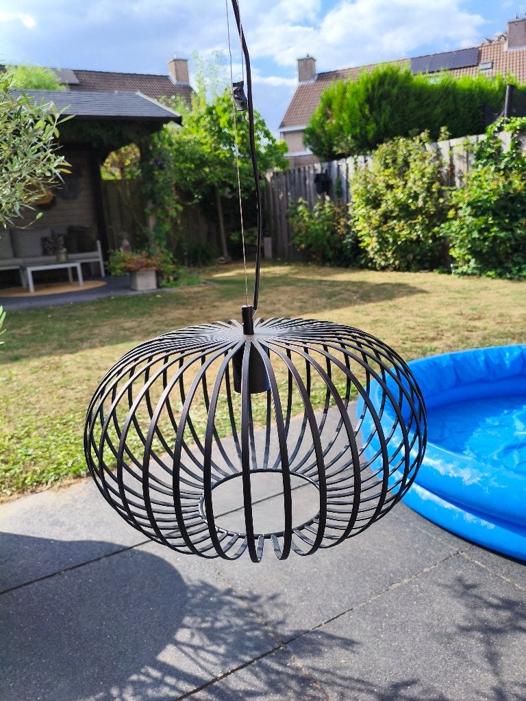 Highlight Hanglamp Bolato Zwart, Ophalen, E27 (groot), Zo goed als nieuw, Hanglamp