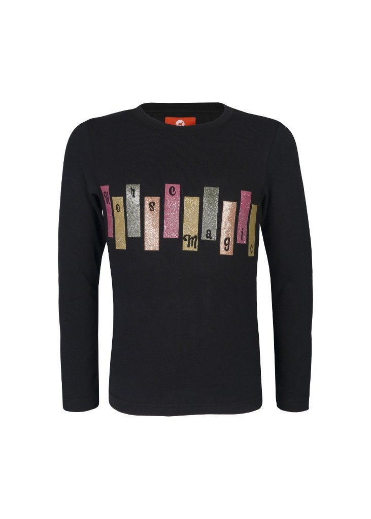Donkerblauw shirt Red Horse Fame maat 104 128 en 140, Blauw, Met stretch, Kinderen, Dressuur