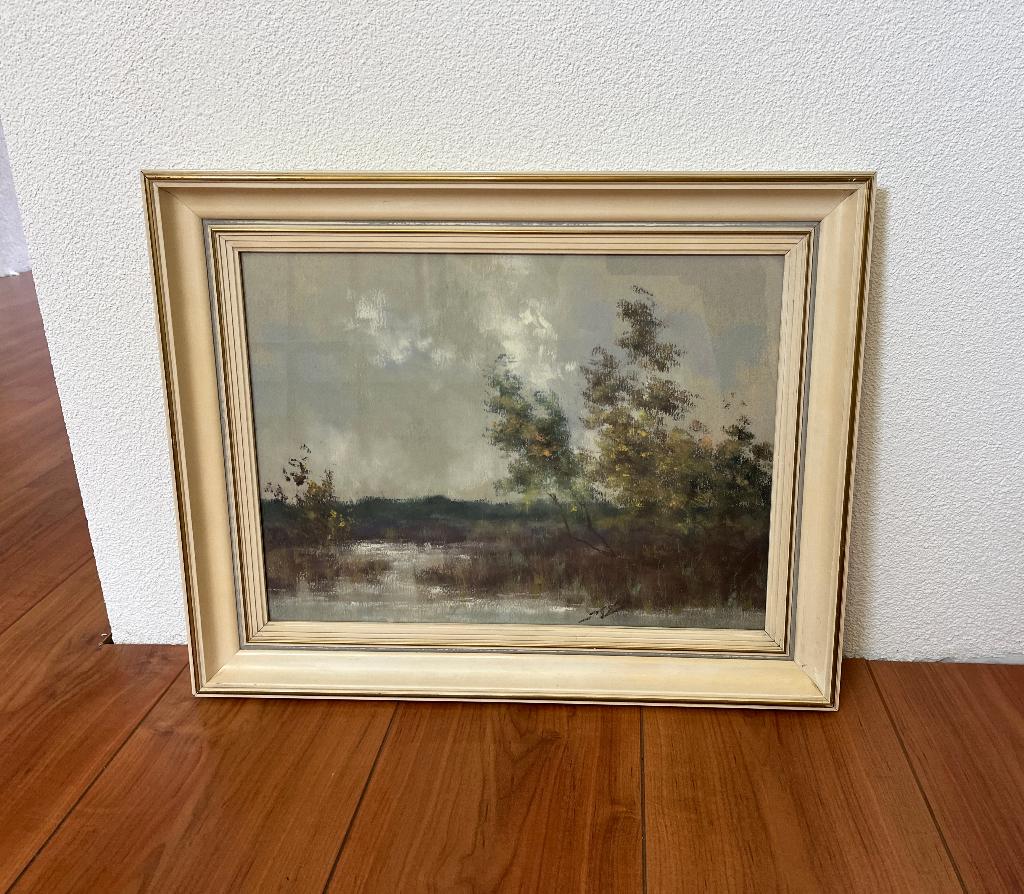 Aquarel achter glas., Antiek en Kunst, Kunst | Schilderijen | Klassiek, Ophalen