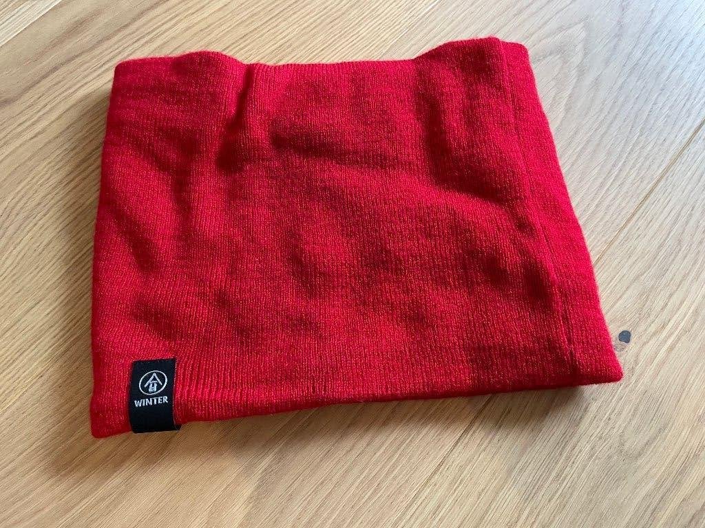 Col sjaal kind rood met grijs, Ophalen, Zo goed als nieuw, Jongen of Meisje, Sjaal