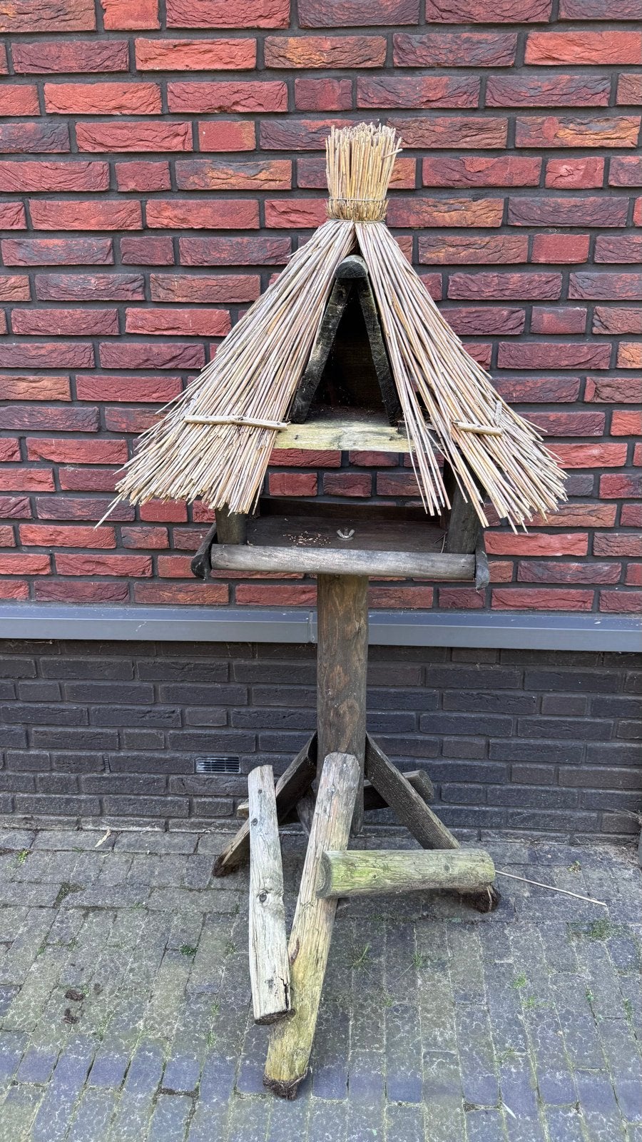Vogelvoederhuisje met rieten dak, Ophalen, Gebruikt