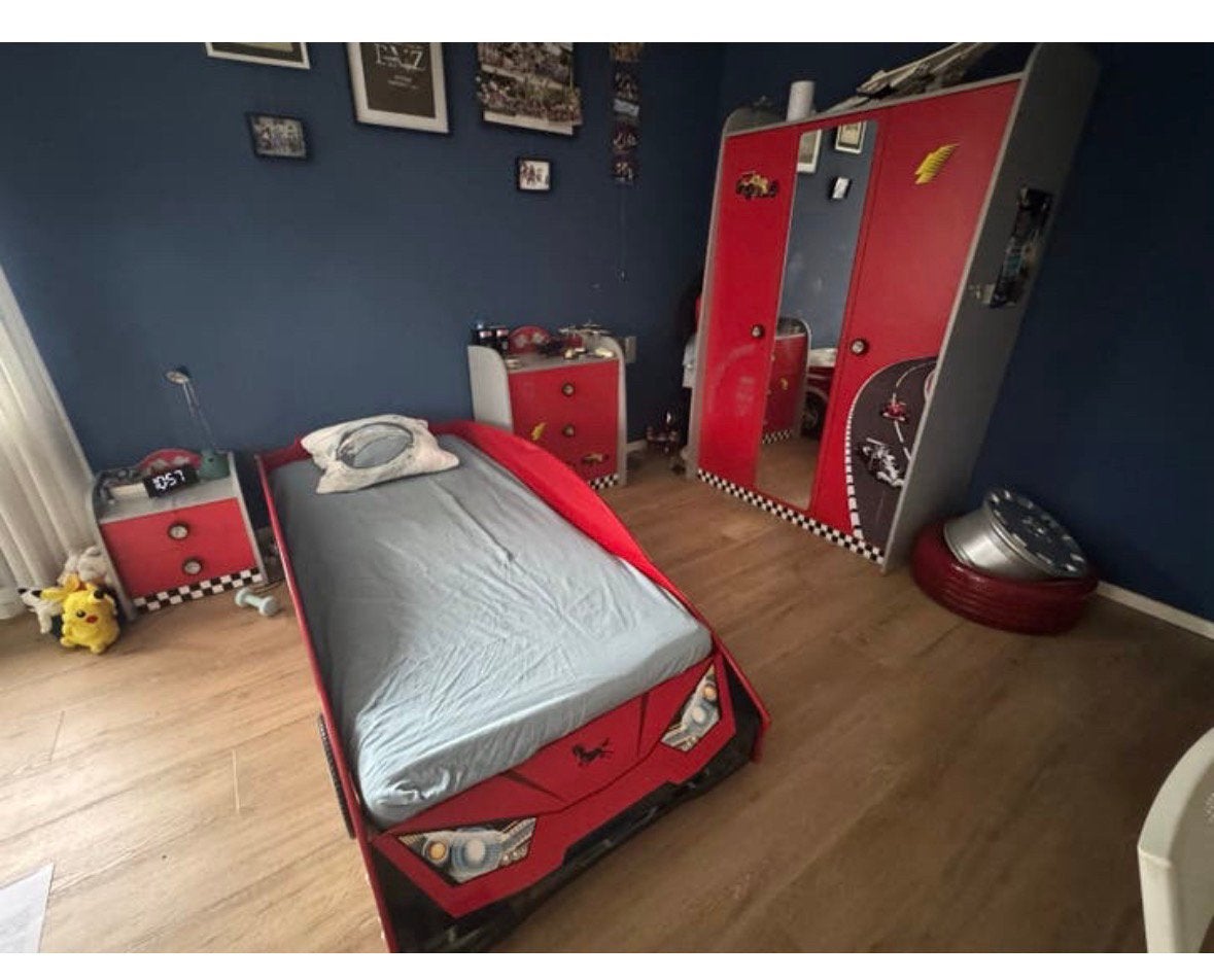 Slaapkamer kinderkamer raceauto, Ophalen of Verzenden, Zo goed als nieuw, 180 cm of meer, 85 tot 100 cm