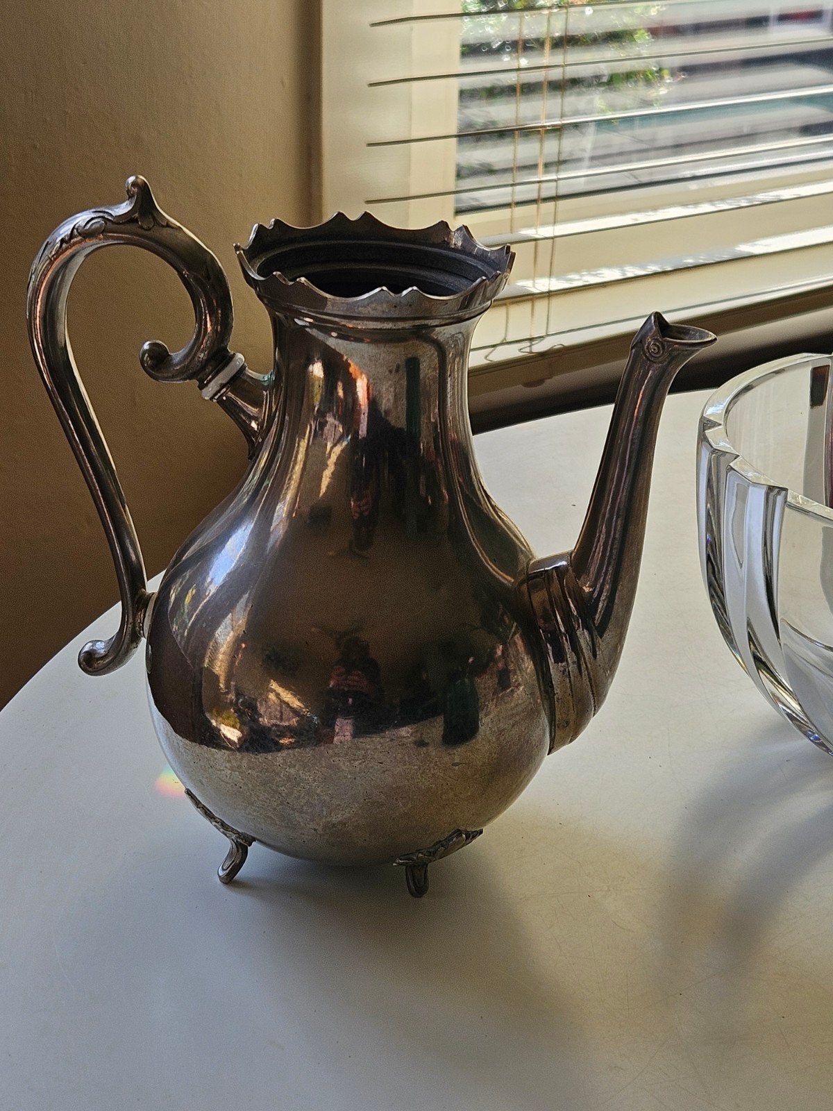 Antieke verzilverde koffie- of theepot, Bernardaud, Ophalen of Verzenden