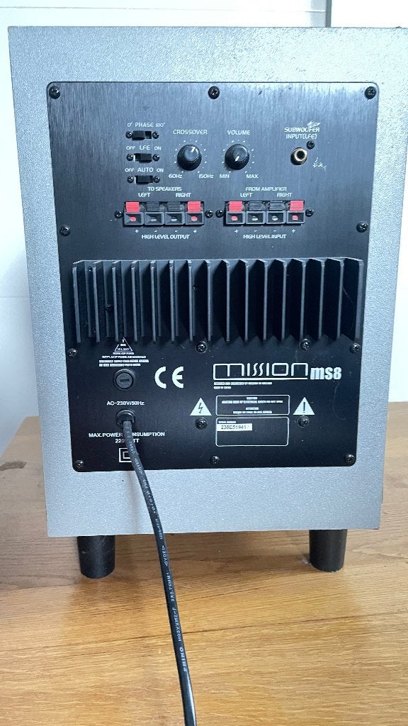 Mission MS8 subwoofer, Ophalen, Gebruikt, Subwoofer, 60 tot 120 watt