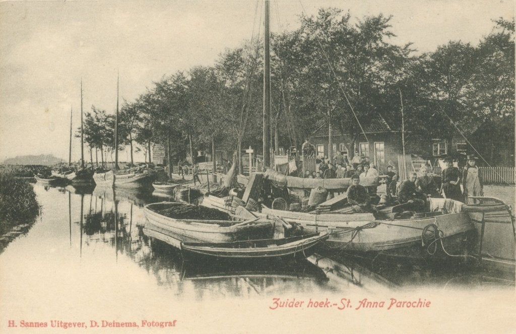 Ansichtkaart St. Annaparochie, Zuider hoek., Ophalen of Verzenden, Voor 1920, Ongelopen, Friesland