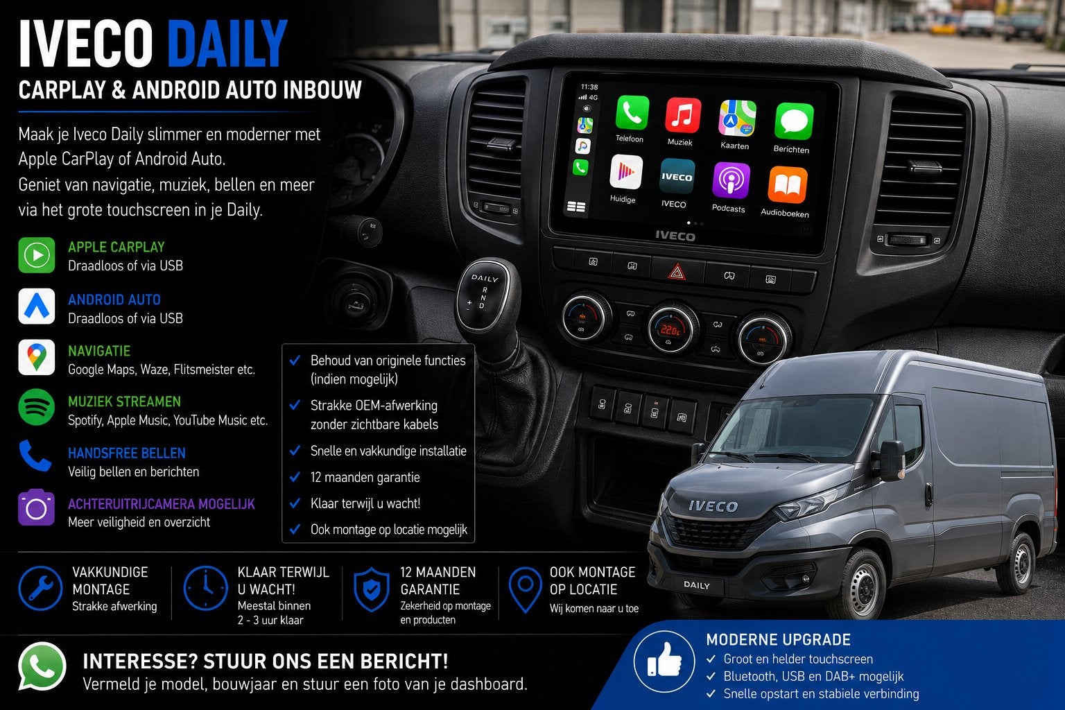 Iveco Daily CarPlay & Android Auto Inbouw, Ophalen, Nieuw