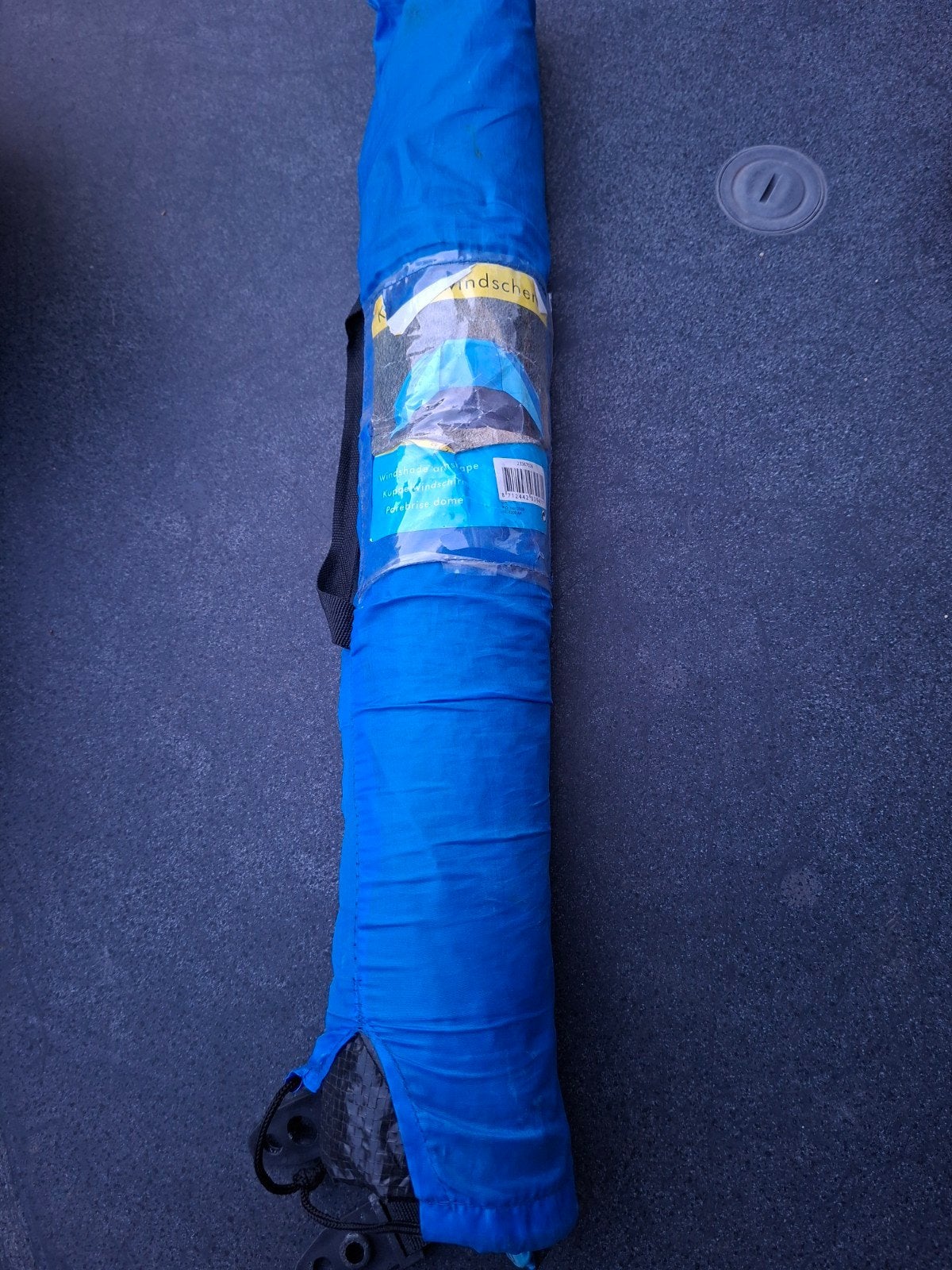 strand/camping windscherm blauw in hoes, Ophalen of Verzenden, Zo goed als nieuw
