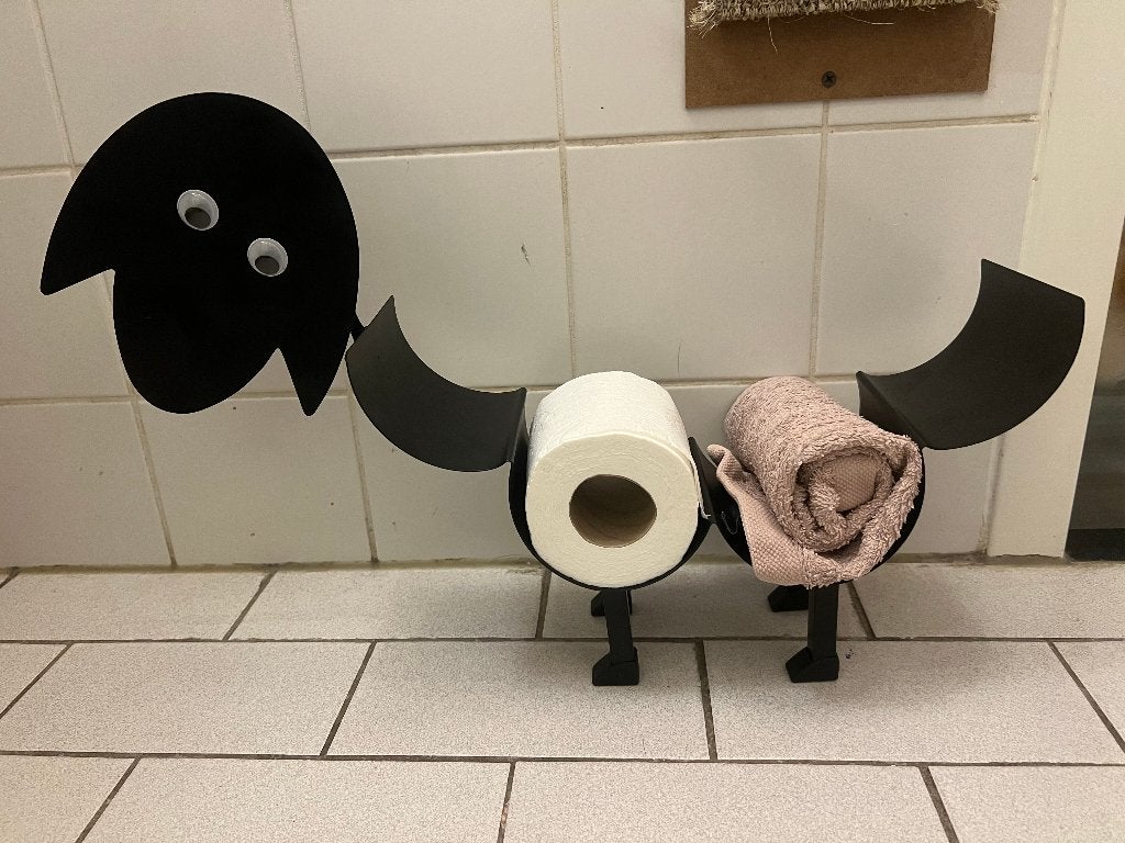 Gadgy toiletrolhouder zwart metaal handdoekjes houder schaap, Ophalen of Verzenden, Nieuw, Zwart, Toilet-accessoire