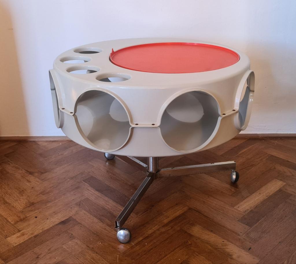 Vintage, design Rotobar Curver. Bartafel. Space age, Ophalen, Curver, Rond