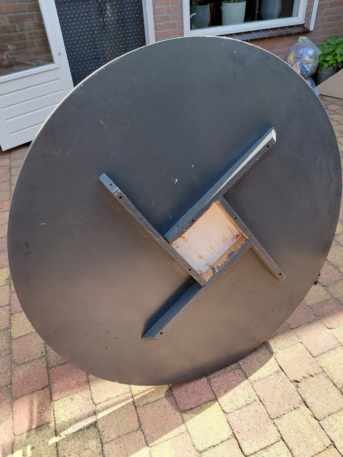 Rond houten tafelblad, 1.20 m doorsnede, Ophalen, Gebruikt, Rond, Tafelblad