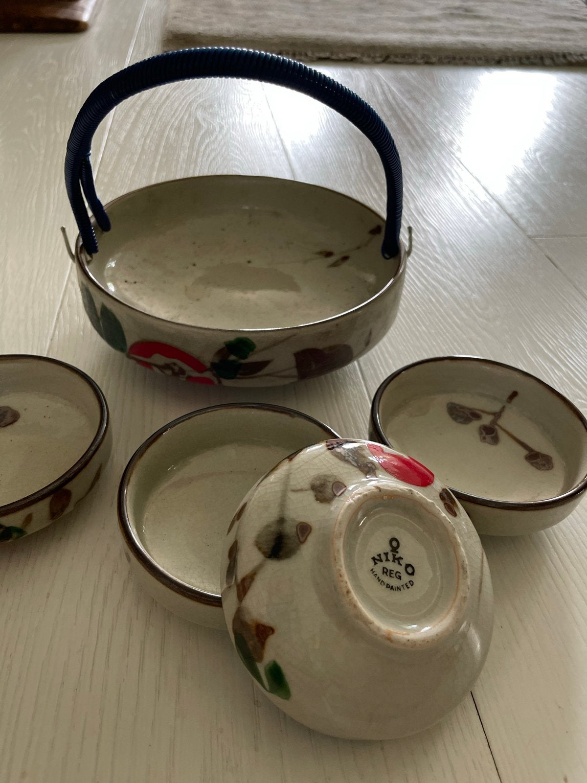 Servies Japans hand geschildert Niko reg Soep thee, Antiek en Kunst, Ophalen of Verzenden