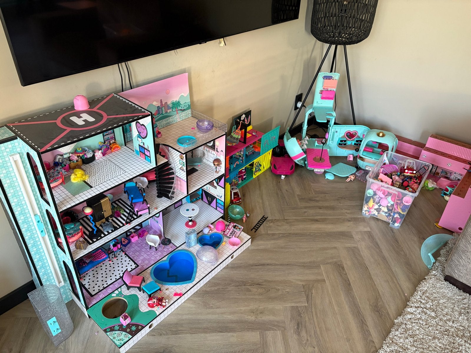 Groot LOL Surprise Poppenhuis met accessoires en camper, Ophalen of Verzenden, Gebruikt, Poppenhuis