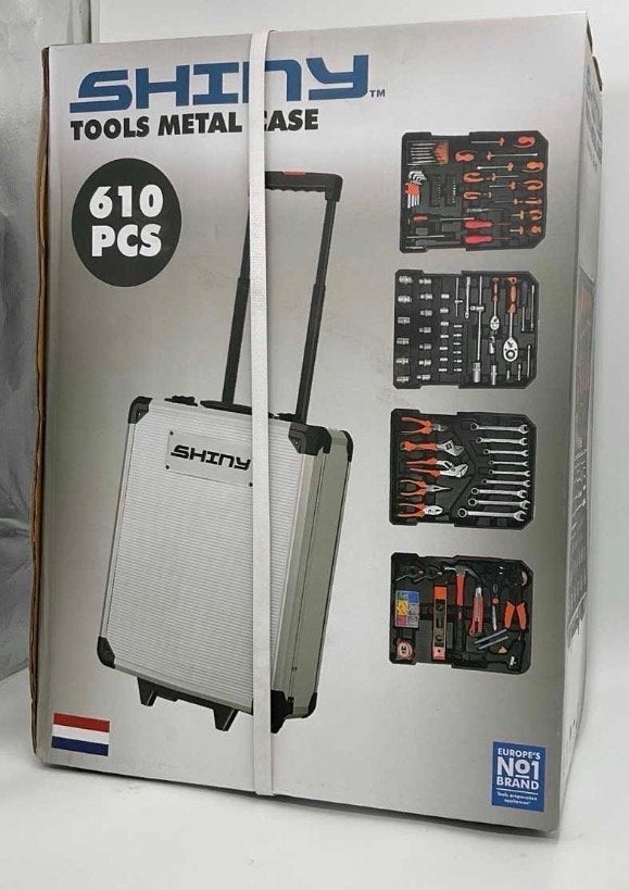 Shiny Tools Metal Case - 610-delige Gereedschapskoffer, Ophalen of Verzenden, Nieuw, Gereedschapsset, Overige merken