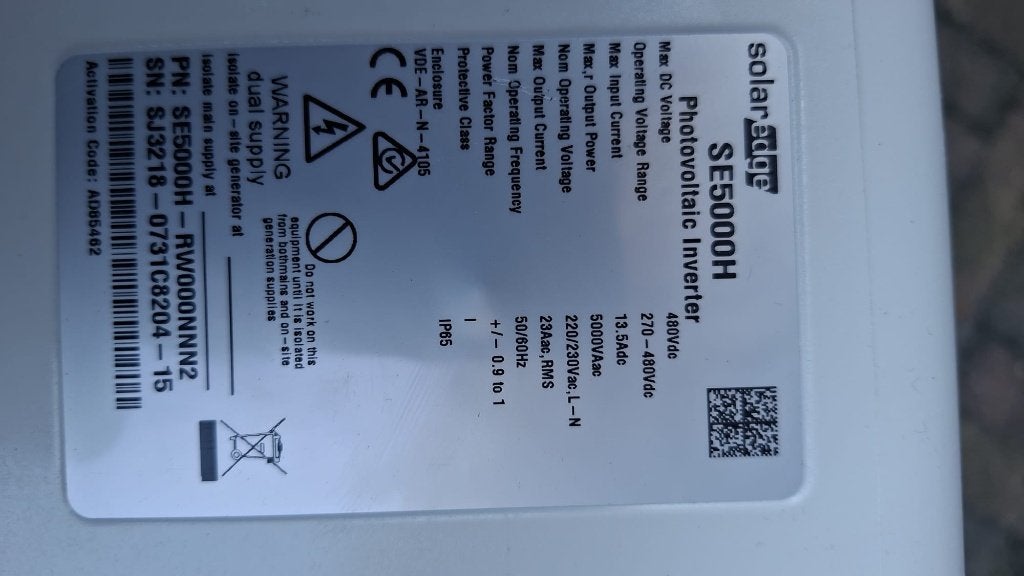 Te koop, Solar Edge SE500H omvormer, Doe-het-zelf en Verbouw, Zonnepanelen en Toebehoren, Ophalen of Verzenden, Gebruikt, Overige typen