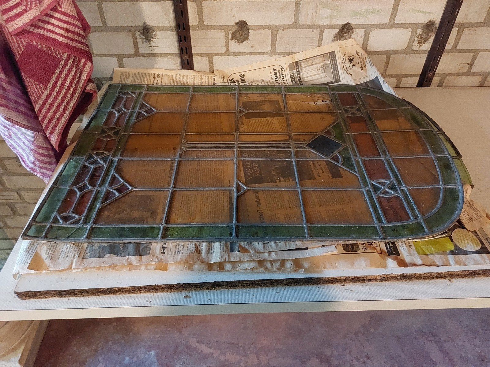 Prachtig glas in lood paneel - Uniek design, Ophalen, Gebruikt, 80 tot 120 cm, Overige typen