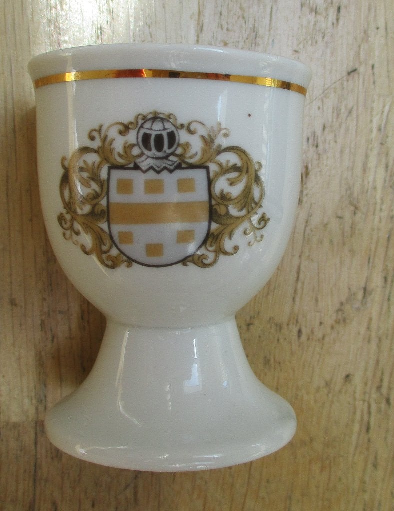 vintage eierdopje familiewapen wapen kasteel Doorwerth, Ophalen of Verzenden, Porselein, Overige typen
