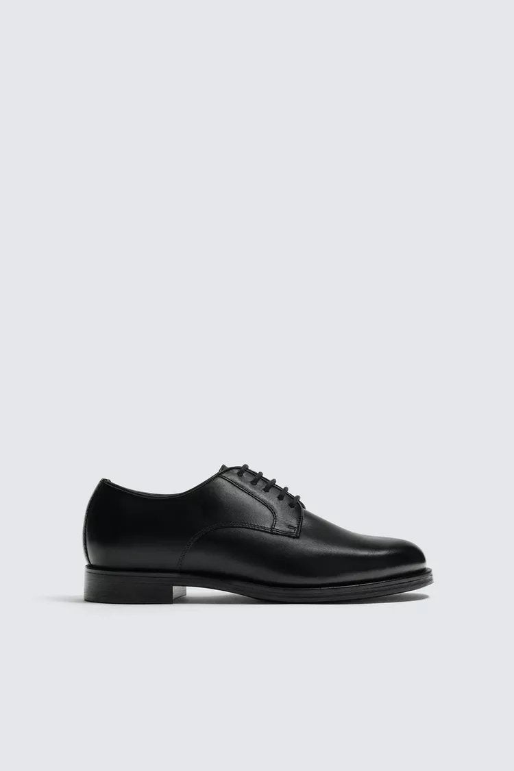 Nieuwe zwart leren nette derby schoenen met label maat 43, Ophalen of Verzenden, Nieuw, Zwart
