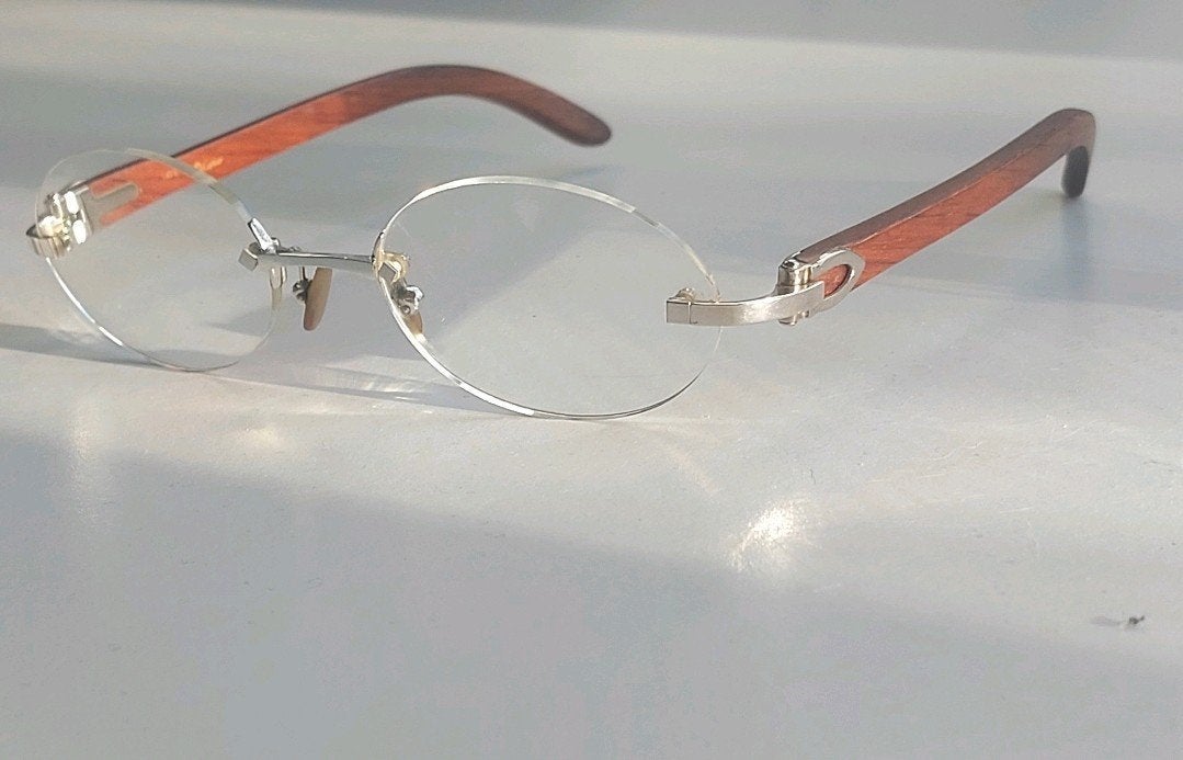 Cartier c decor 140b rimless, Zonnebril op sterkte, Bruin, Zo goed als nieuw, Ophalen