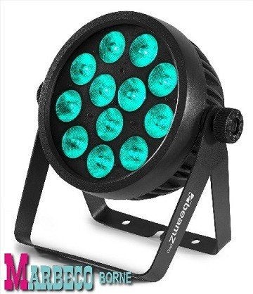 Aluminium LED Par Pro, 12x10 watt, ProPar RGBA kleurenmeng, Geluidgestuurd, Nieuw, Info@marbeco.nl, BeamZ