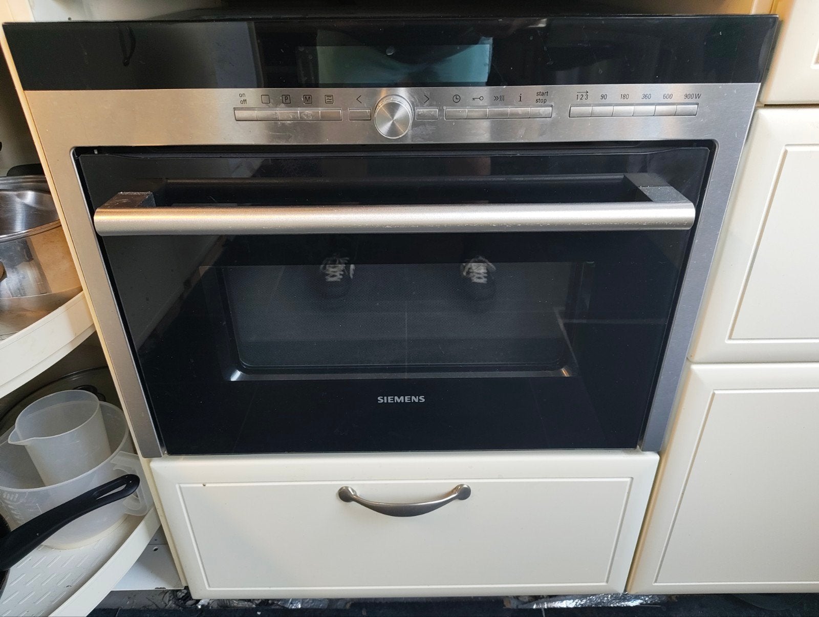 Siemens Inbouw Oven (magnetron defect), Ophalen, 45 tot 50 cm, Gebruikt, Hete lucht